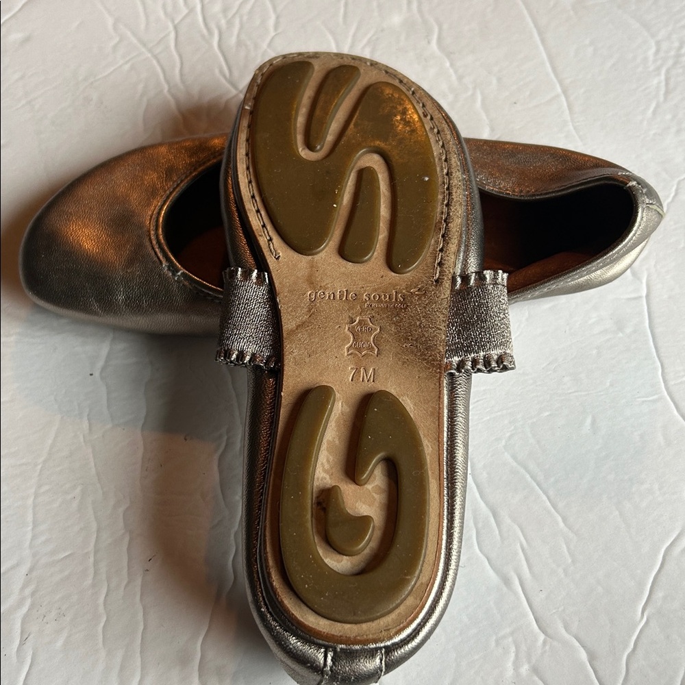 Metallic Mary Jane Flats - Bronze/Gold - Picture 3 of 3
